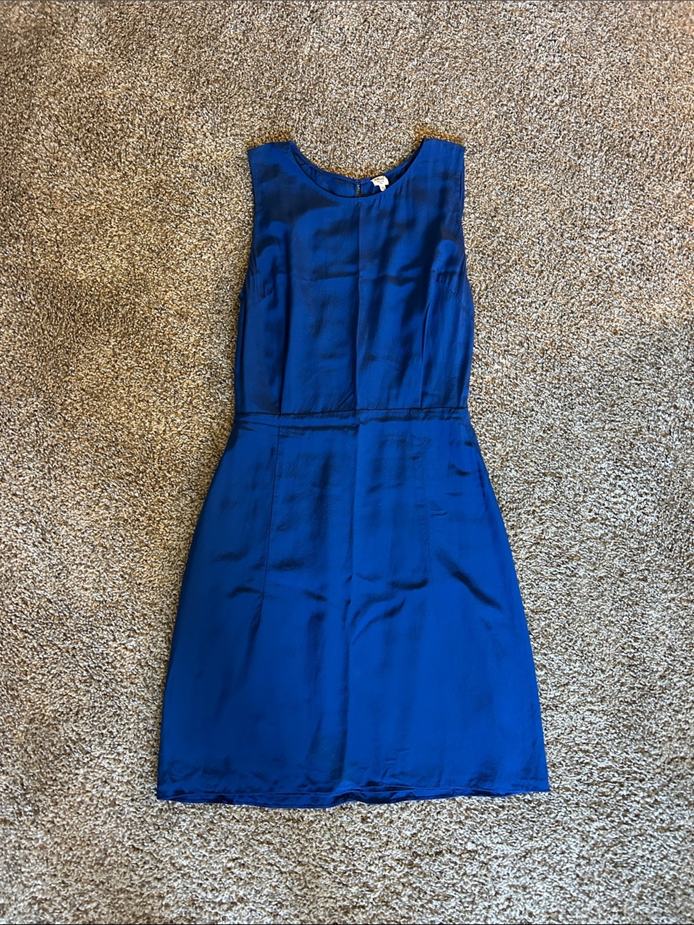 Classic Sleeveless Royal Blue Dress 100% Silk